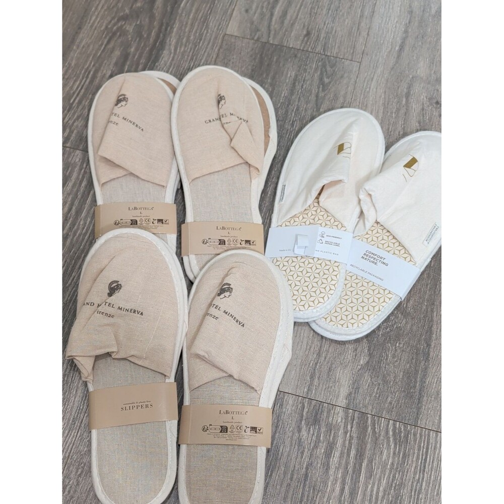 Luxury Hotel Slippers Bundle - 6 Pairs New